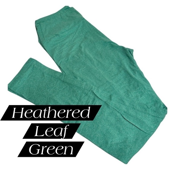 NWOT LulaRoe OS Soft Leggings One Size Heathered Leaf Green 2-10 Small-Large - Picture 1 of 11